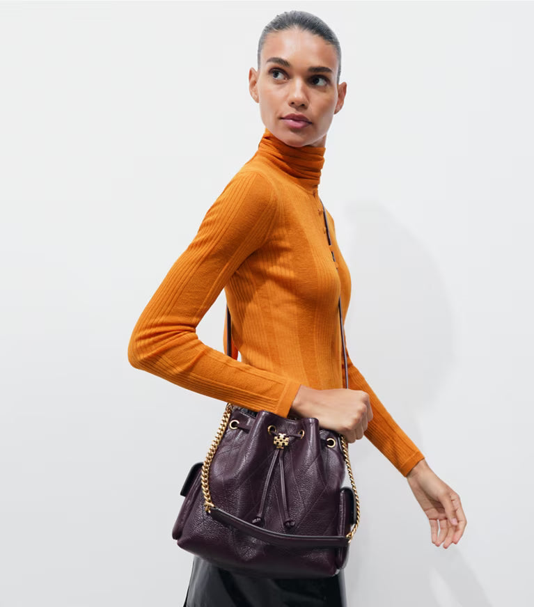 CHARLIE QUILTED DRAWSTRING SHOULDER BAG