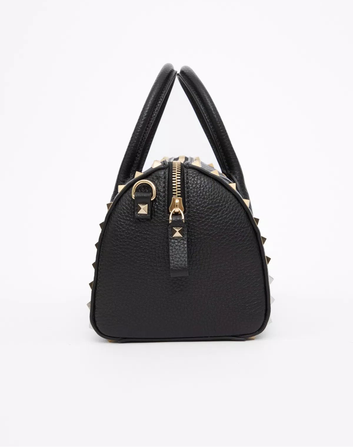 Rockstud grainy calfskin handbag