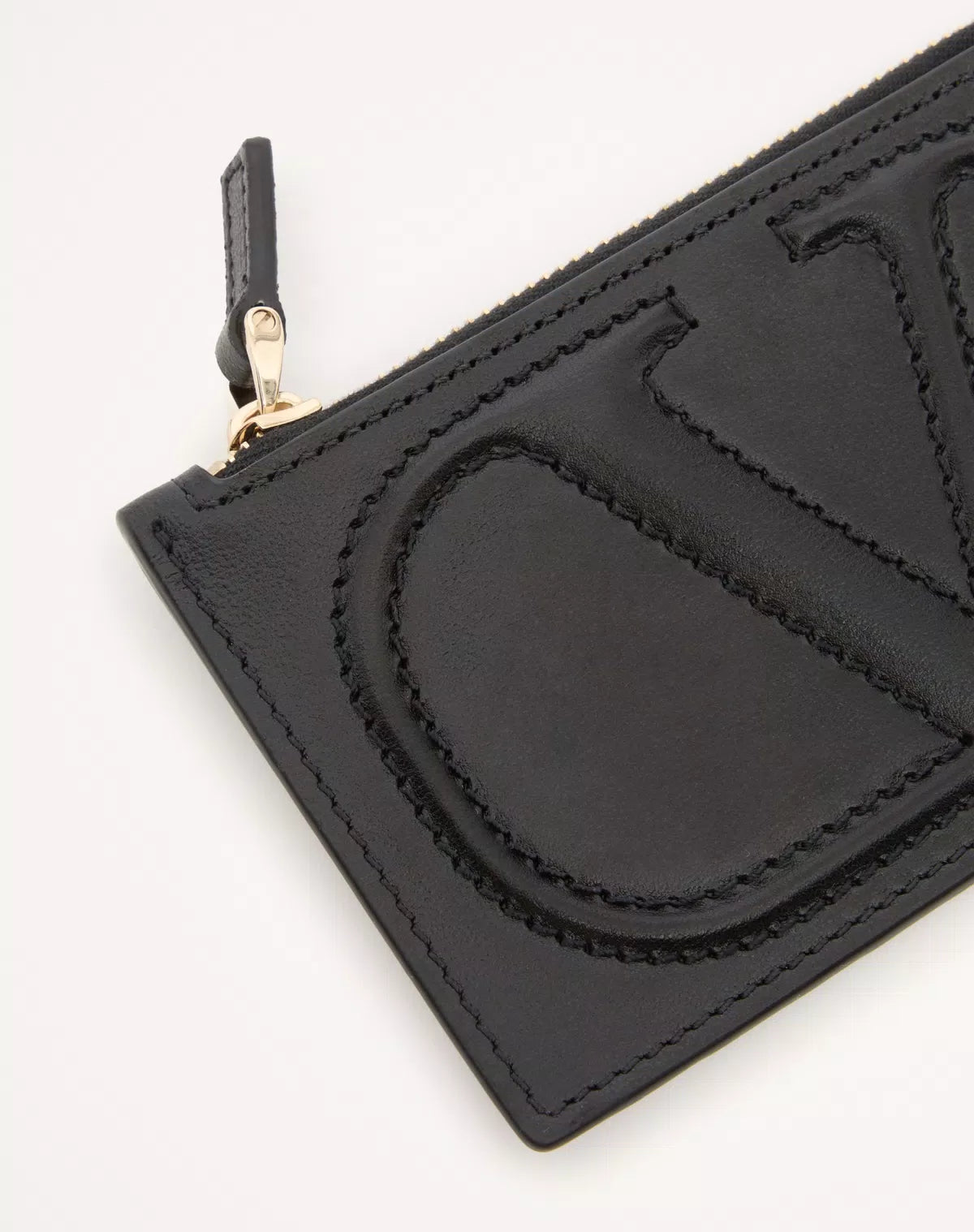 Vlogo walk zipper card holder in calfskin