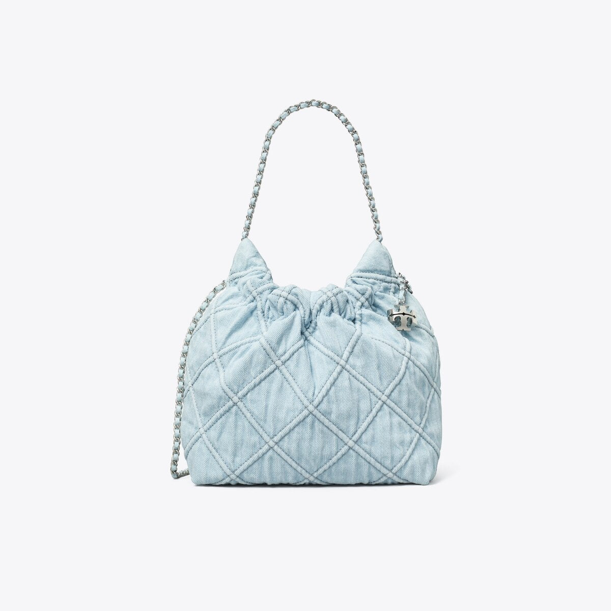 MINI FLEMING SOFT DENIM HOBO BAG