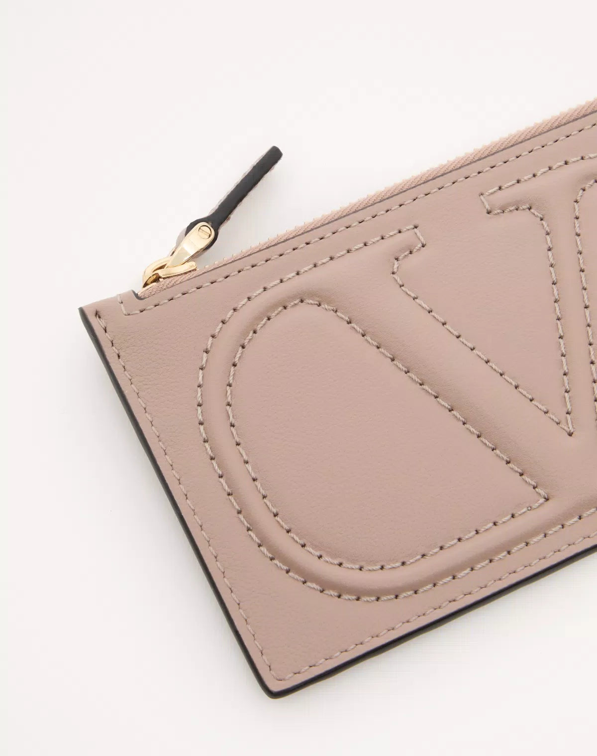 Vlogo walk zipper card holder in calfskin