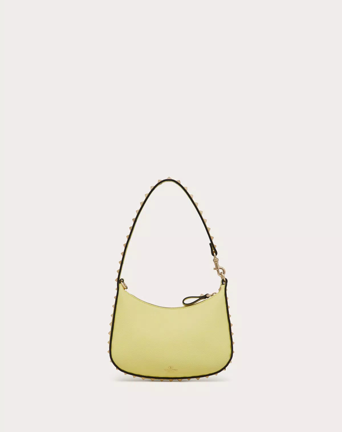 Mini rockstud hobo bag in grainy calfskin