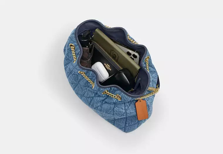Evelyn Shoulder Bag In Regenerative Cotton With Quilting