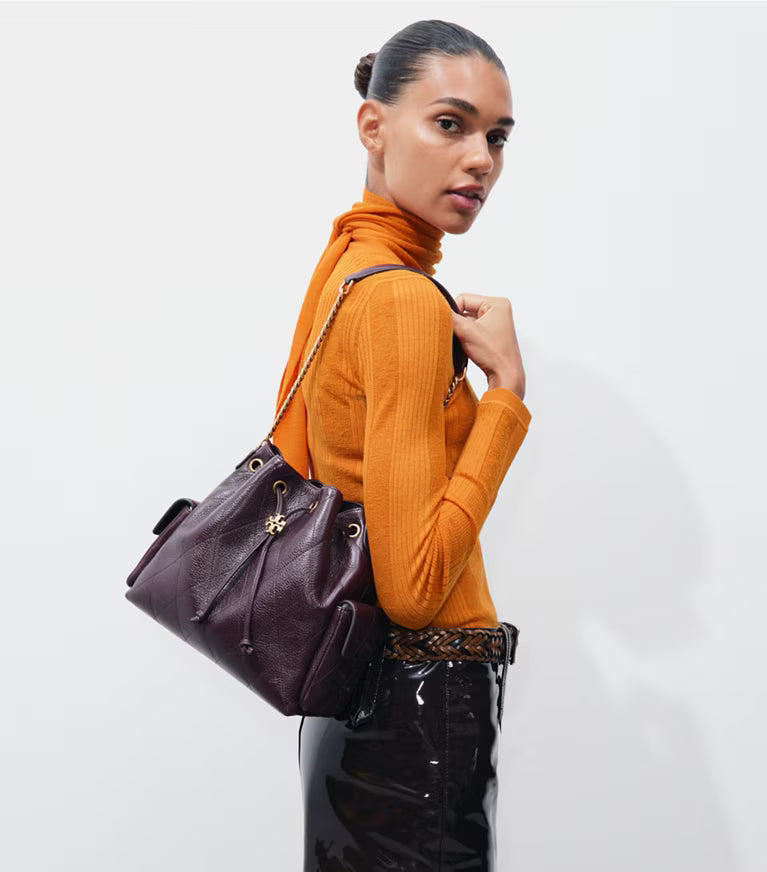CHARLIE QUILTED DRAWSTRING SHOULDER BAG