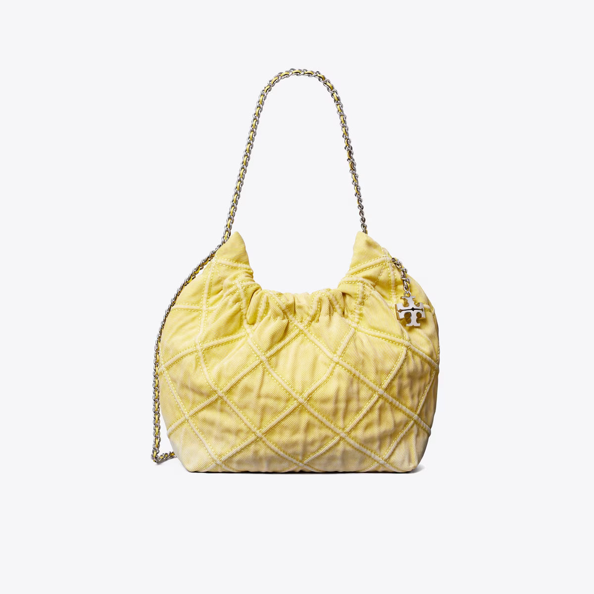 MINI FLEMING SOFT DENIM HOBO BAG