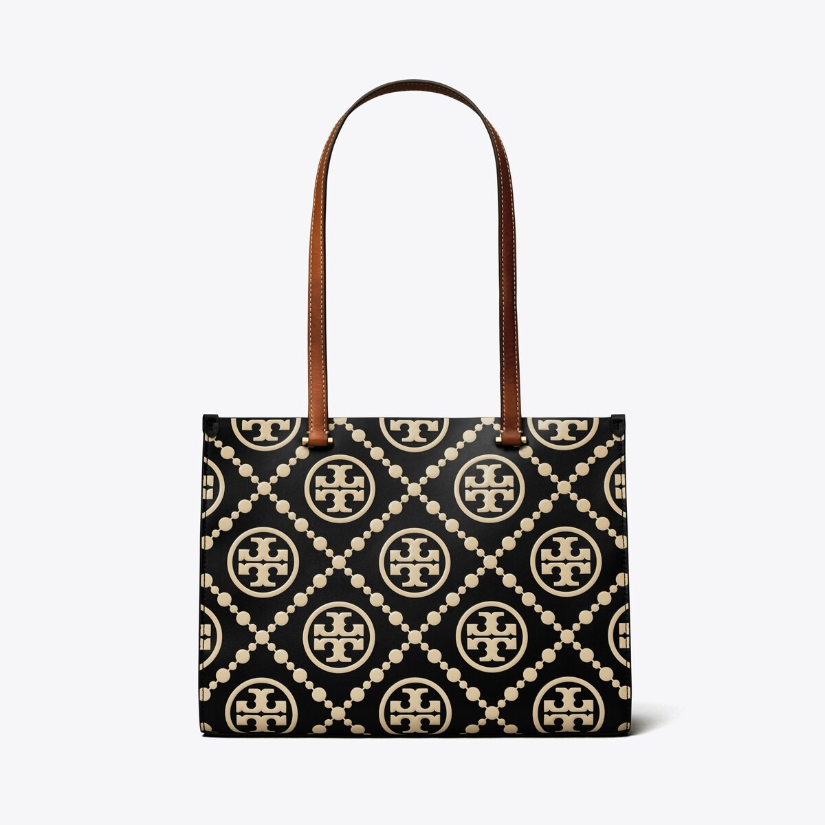 T MONOGRAM CONTRAST EMBOSSED SMALL TOTE