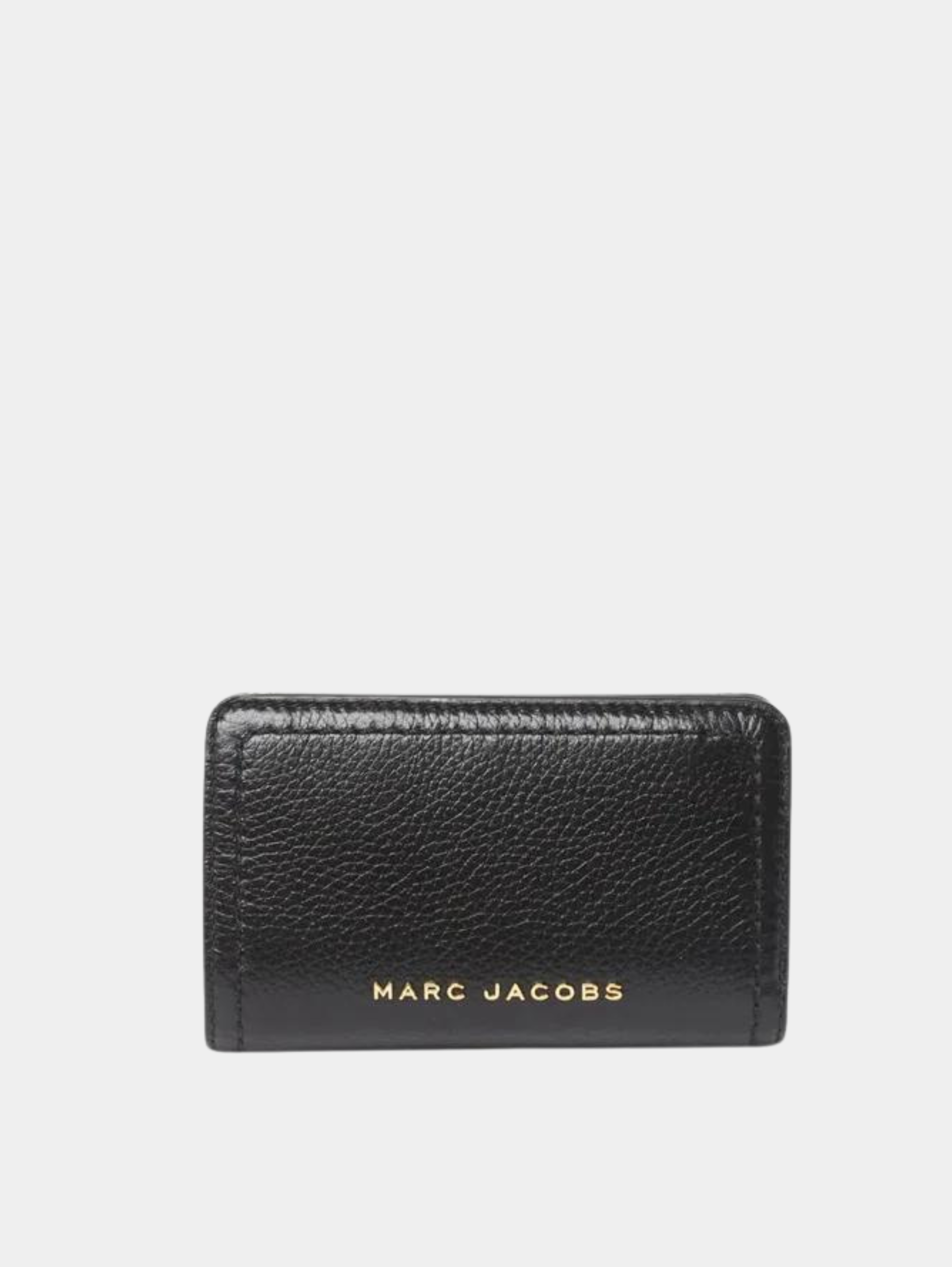 Cartera compacta con cremallera y pespuntes