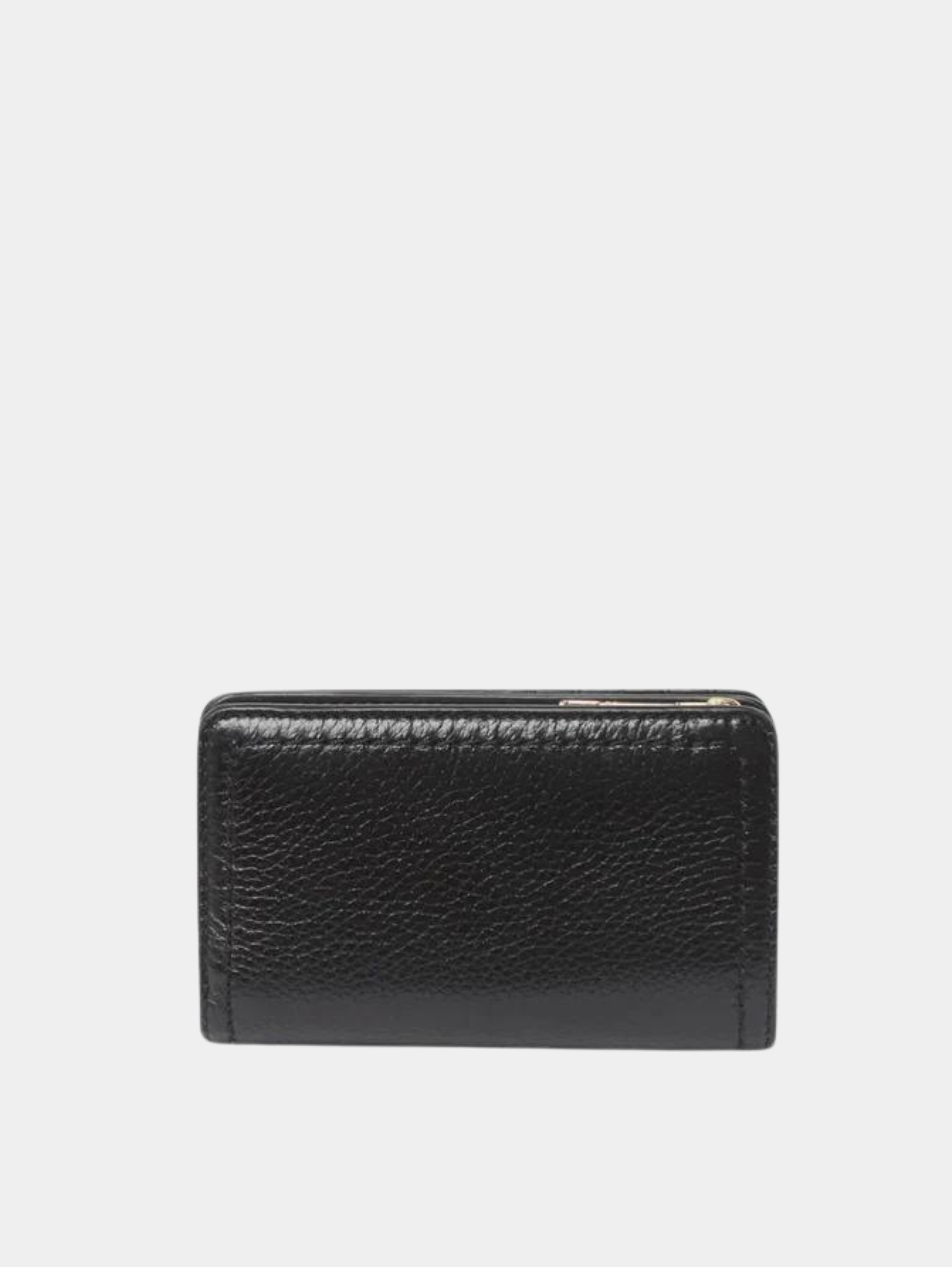 Cartera compacta con cremallera y pespuntes