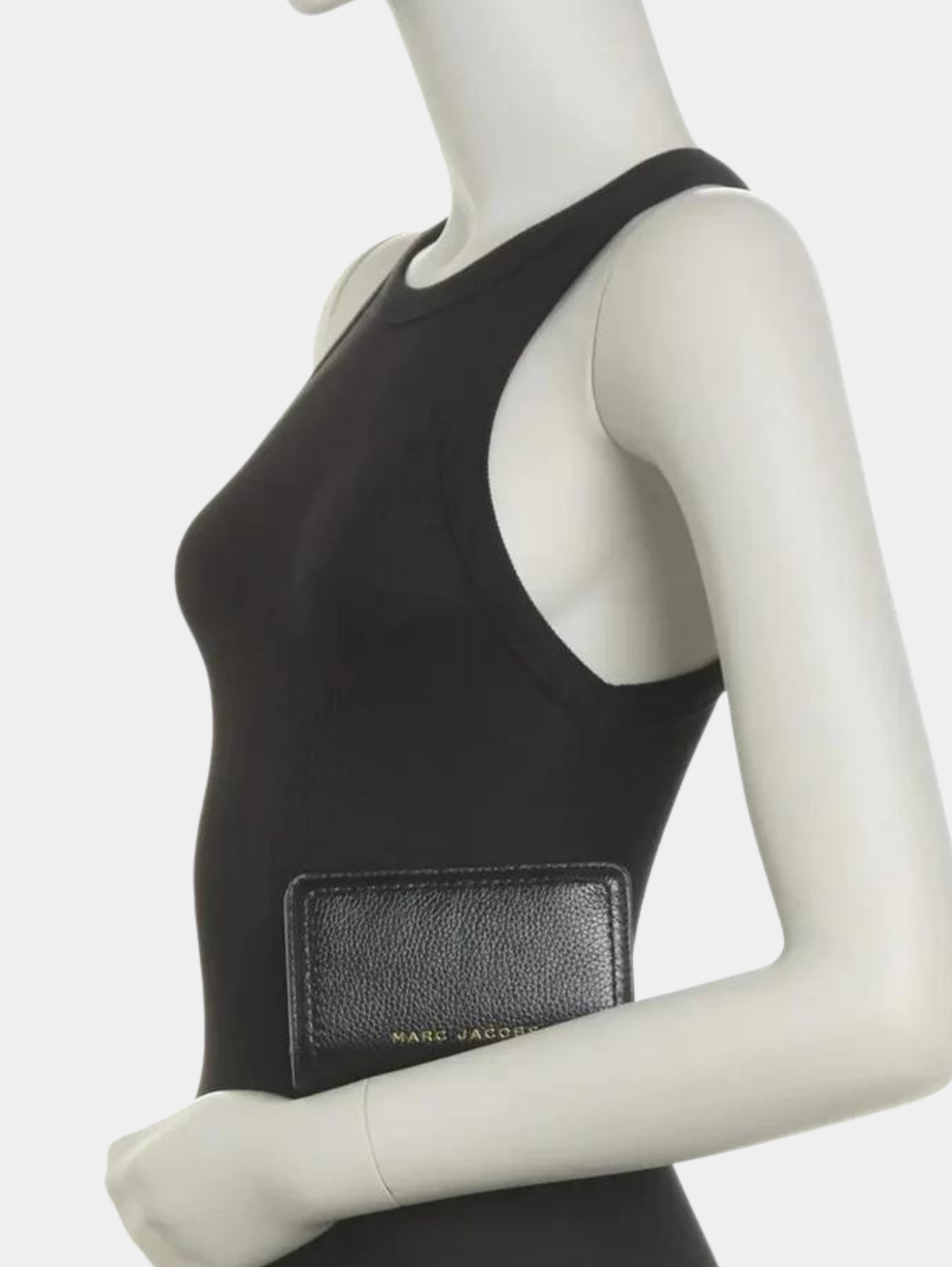 Cartera compacta con cremallera y pespuntes