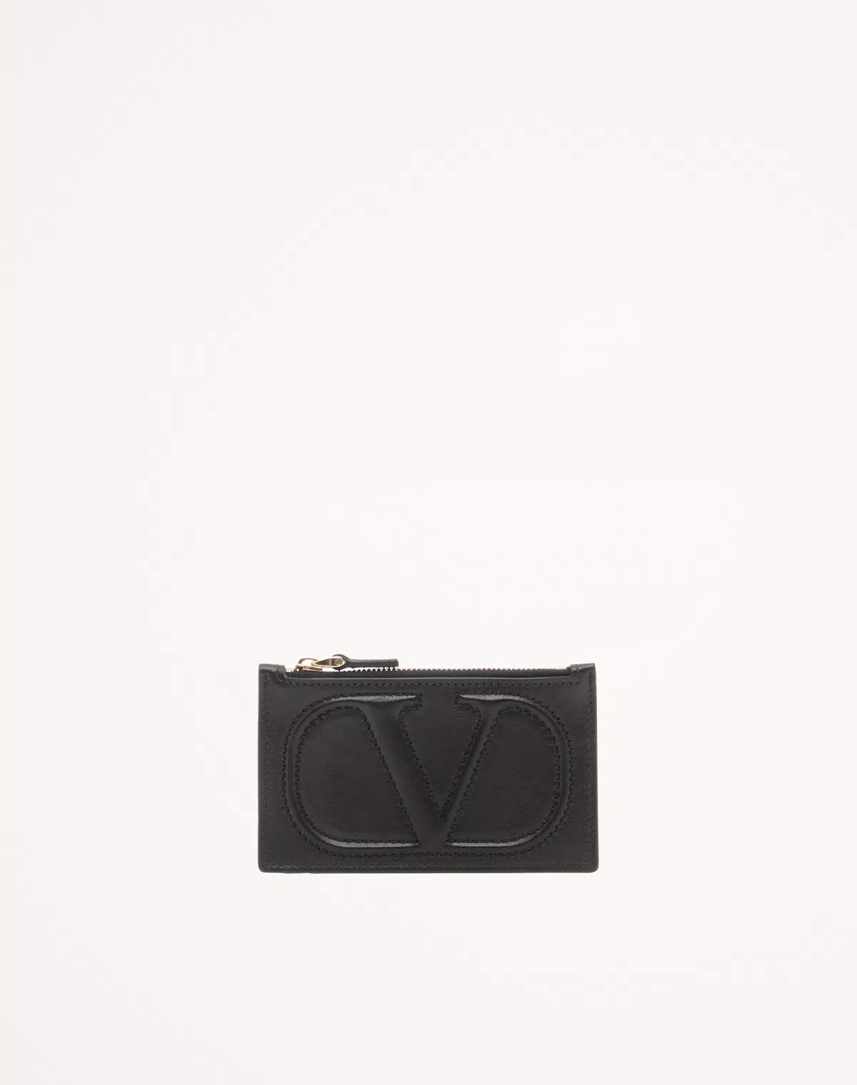 Vlogo walk zipper card holder in calfskin