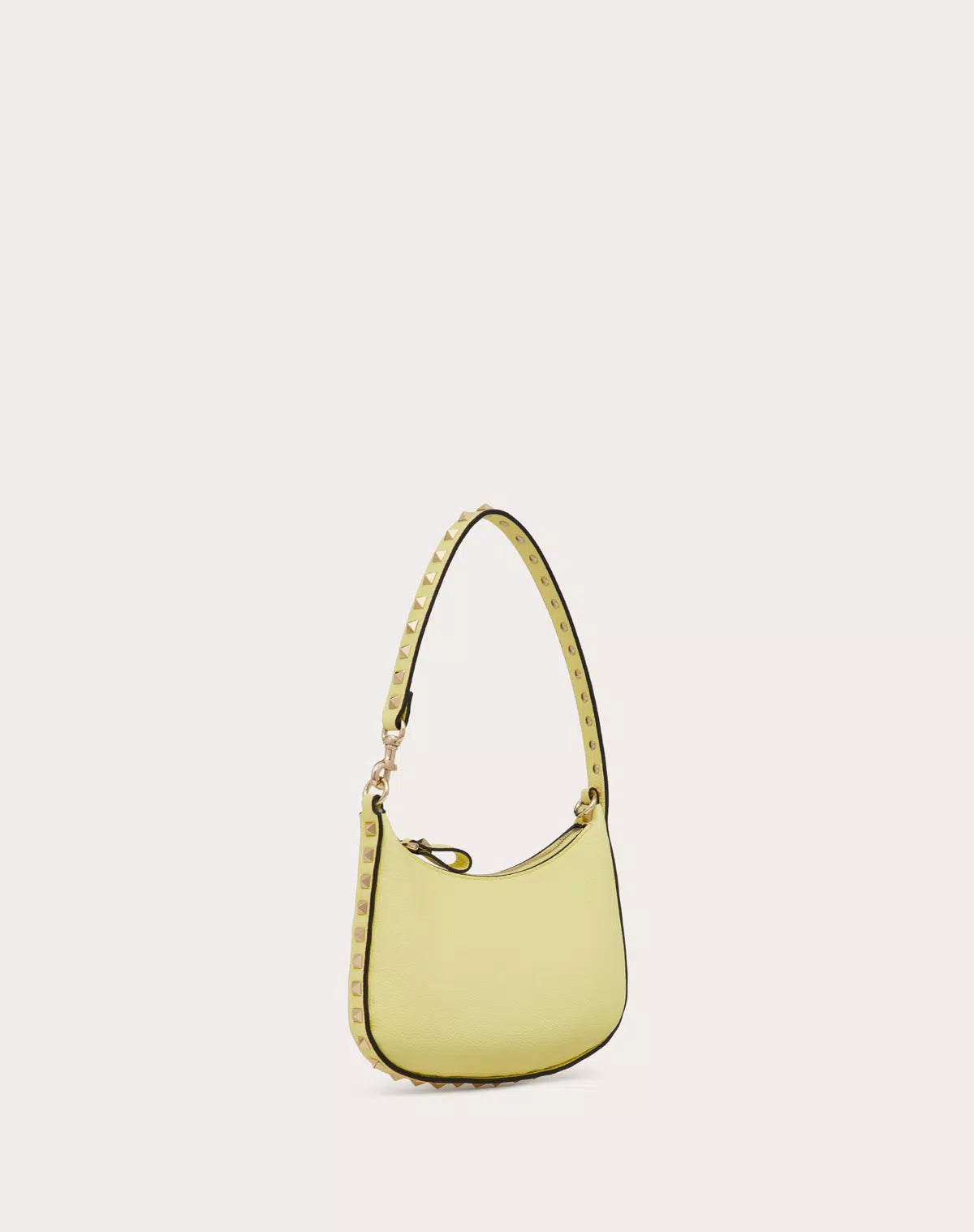 Mini rockstud hobo bag in grainy calfskin