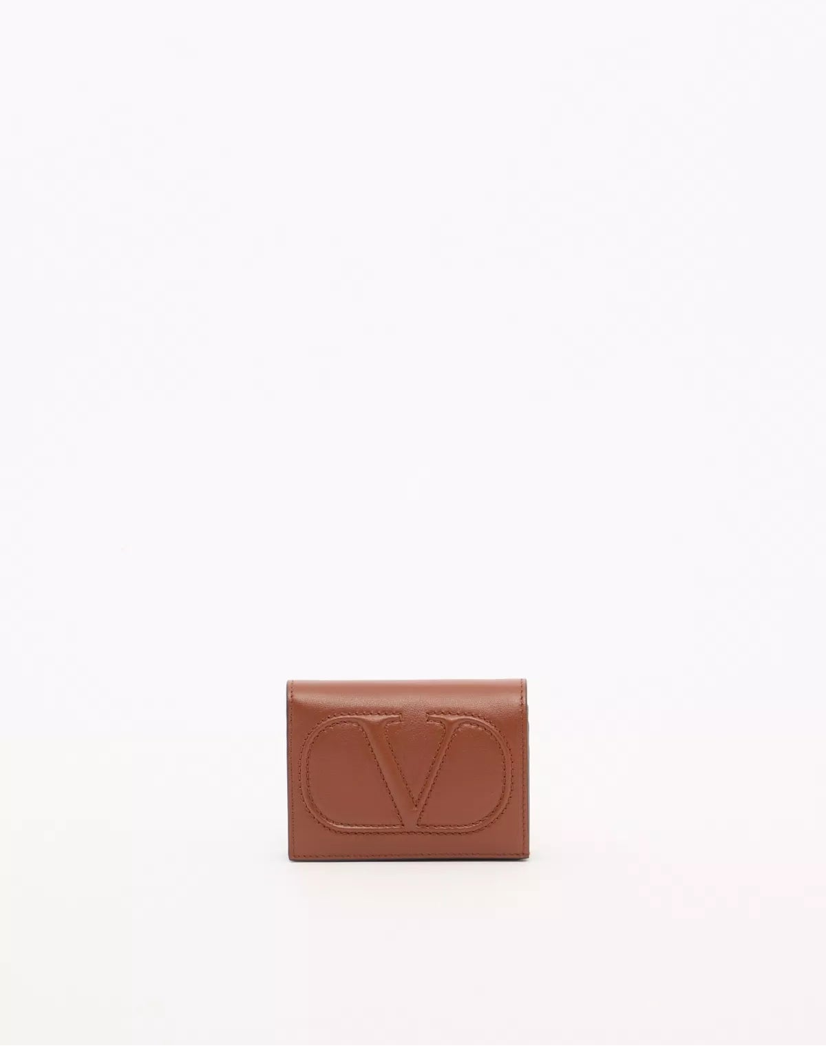 Small vlogo wallet in calfskin
