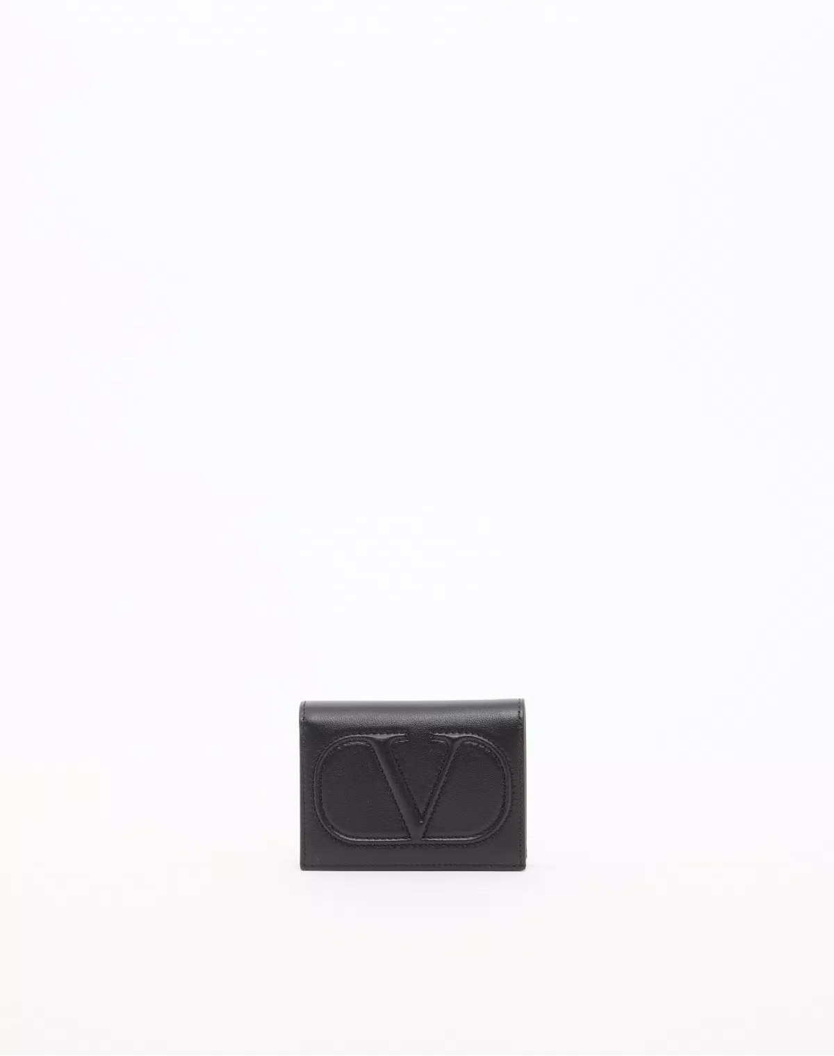 Small vlogo wallet in calfskin