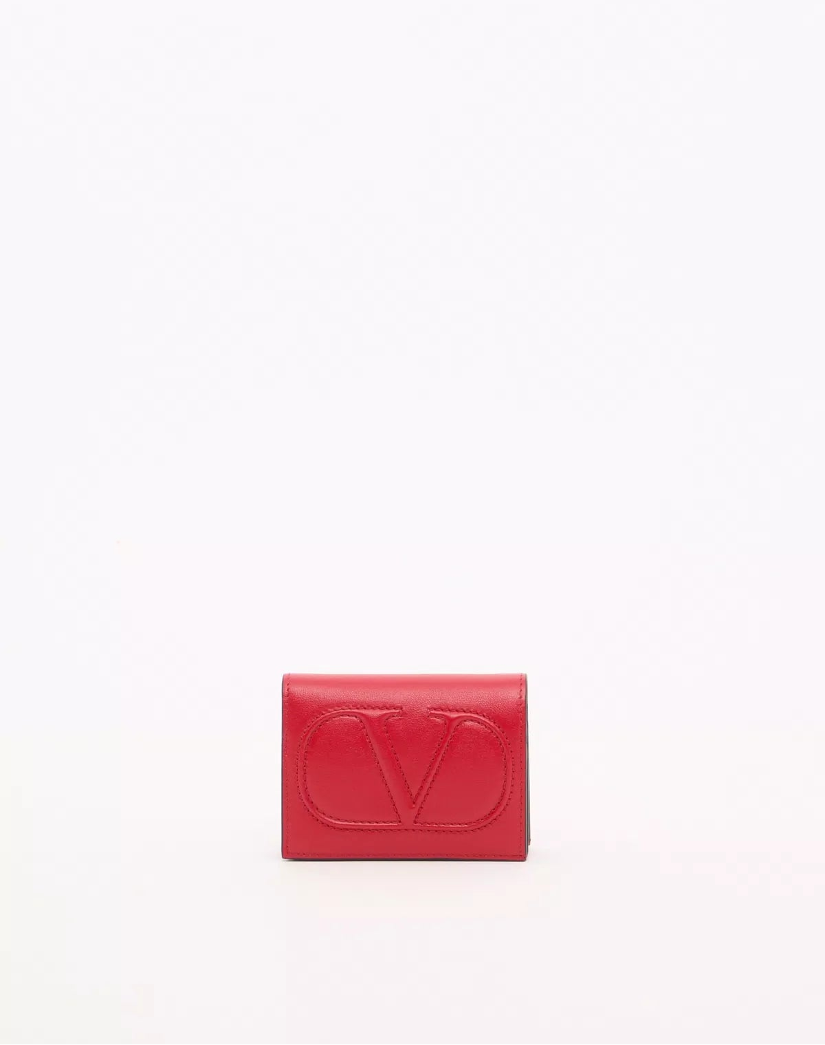 Small vlogo wallet in calfskin