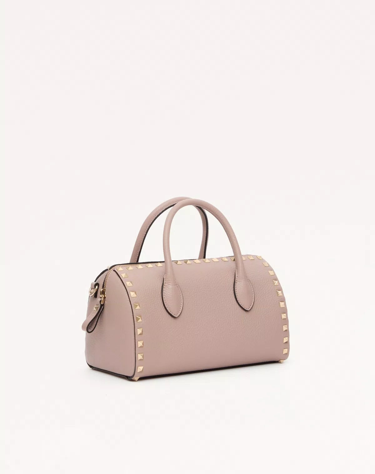 Rockstud grainy calfskin handbag