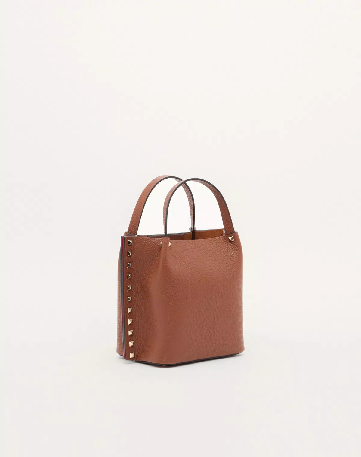 Rockstud small shopping bag in grainy calfskin