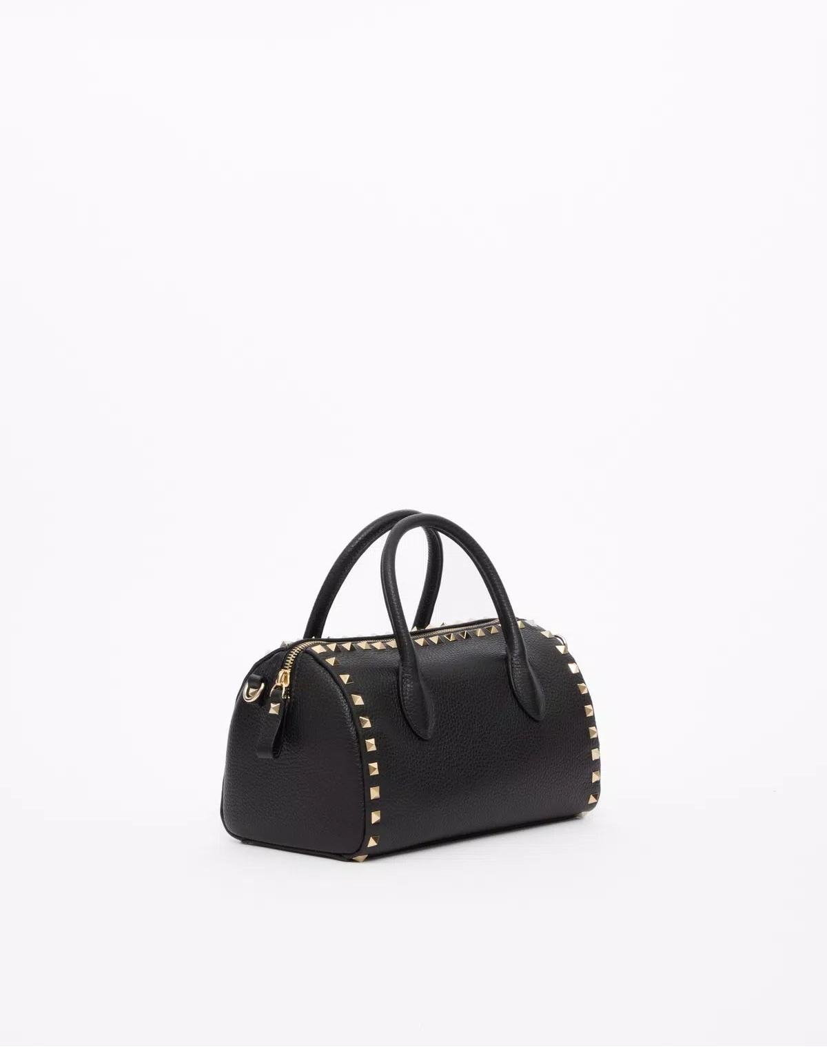 Rockstud grainy calfskin handbag