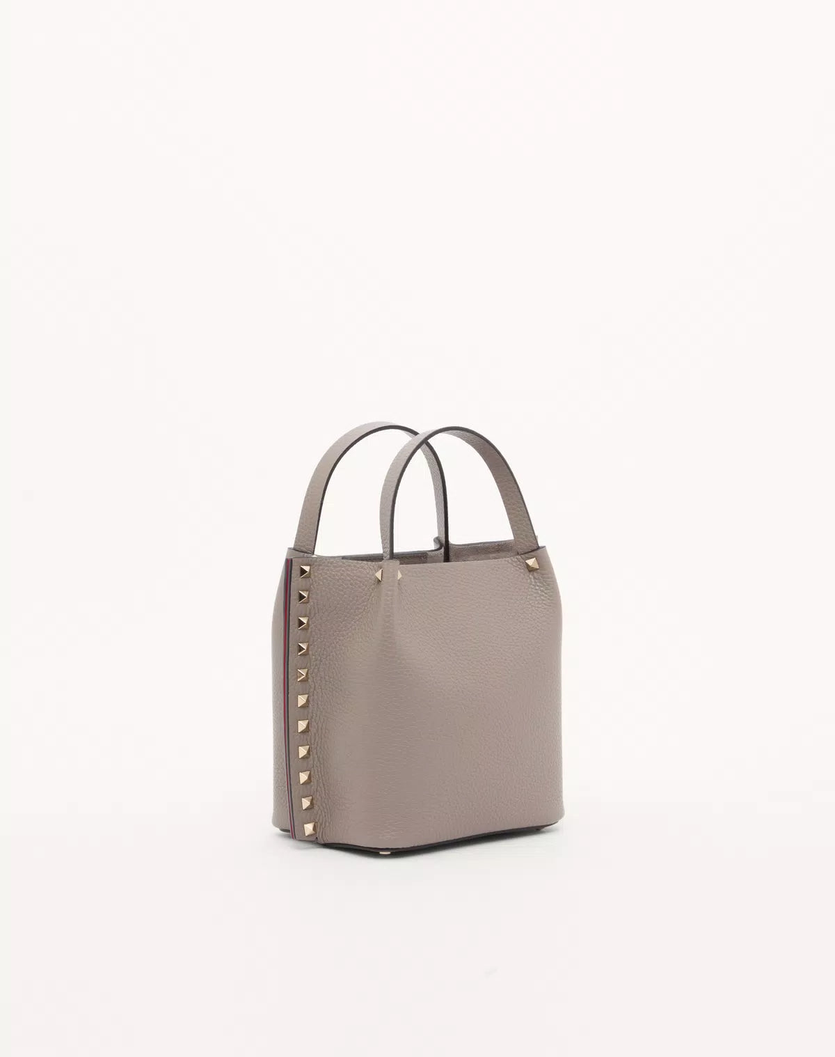 Rockstud small shopping bag in grainy calfskin