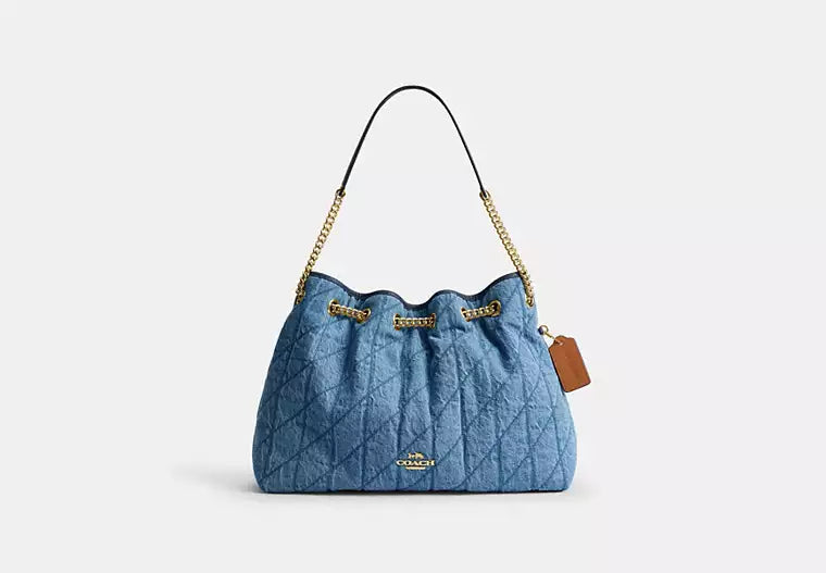 Evelyn Shoulder Bag In Regenerative Cotton With Quilting
