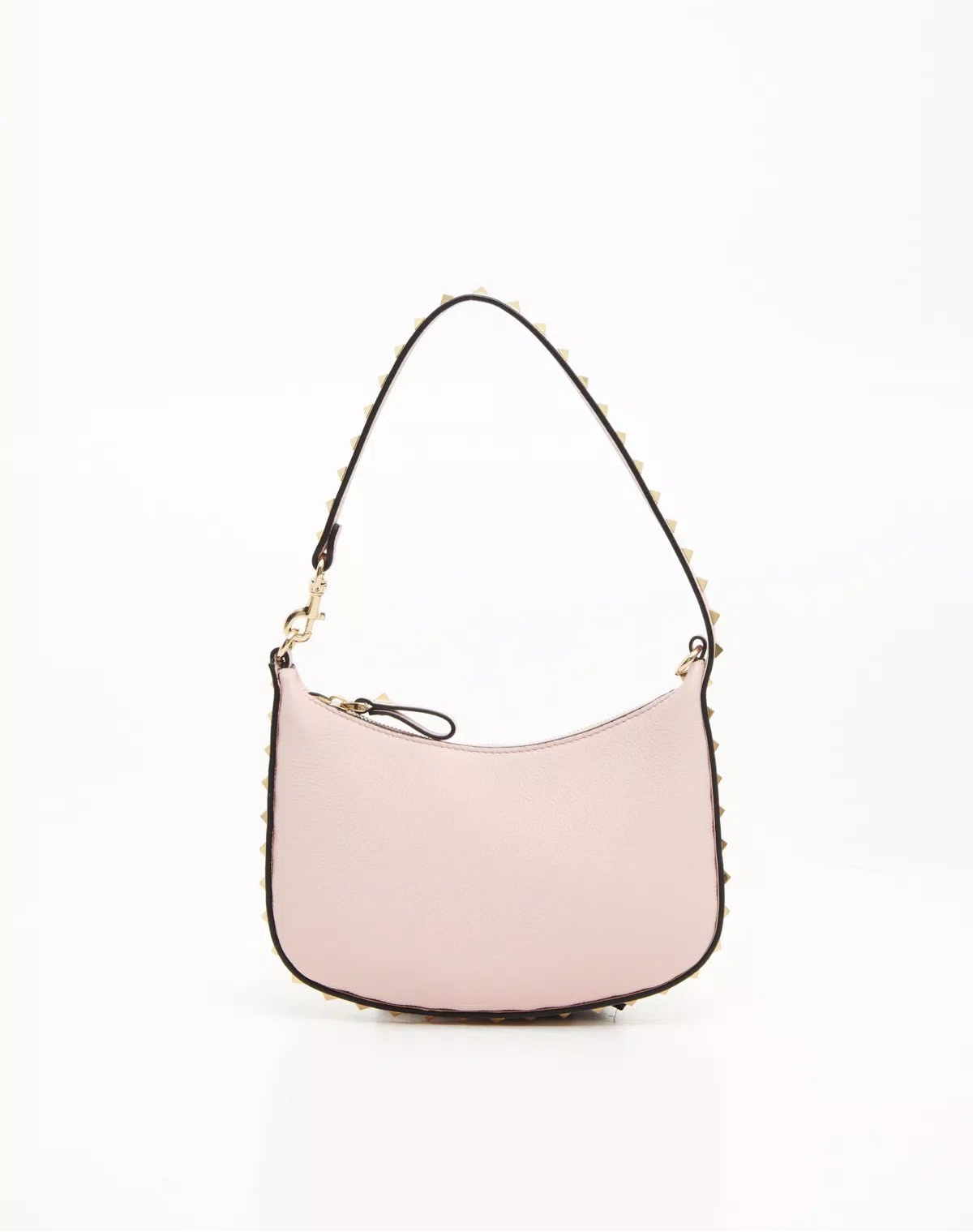 Mini rockstud hobo bag in grainy calfskin