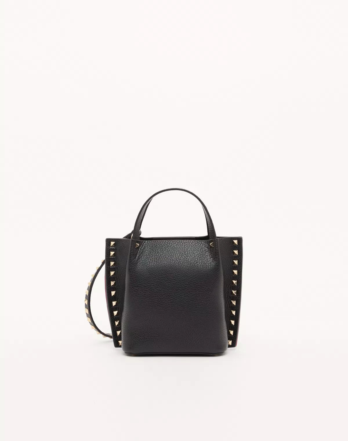 Rockstud small shopping bag in grainy calfskin