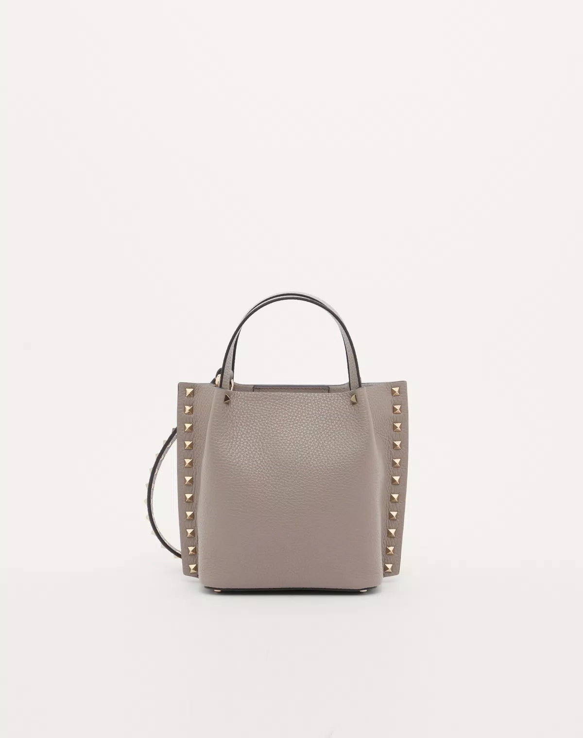 Rockstud small shopping bag in grainy calfskin