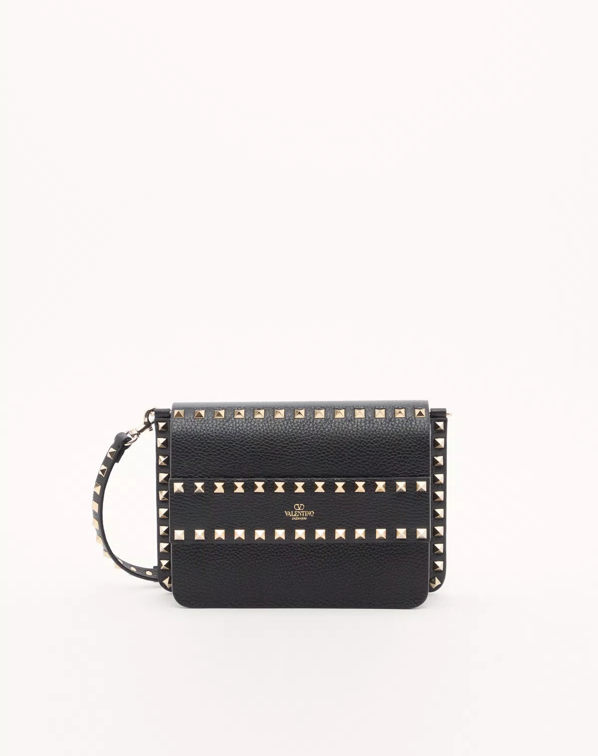 Rockstud small shoulder bag in grainy calfskin
