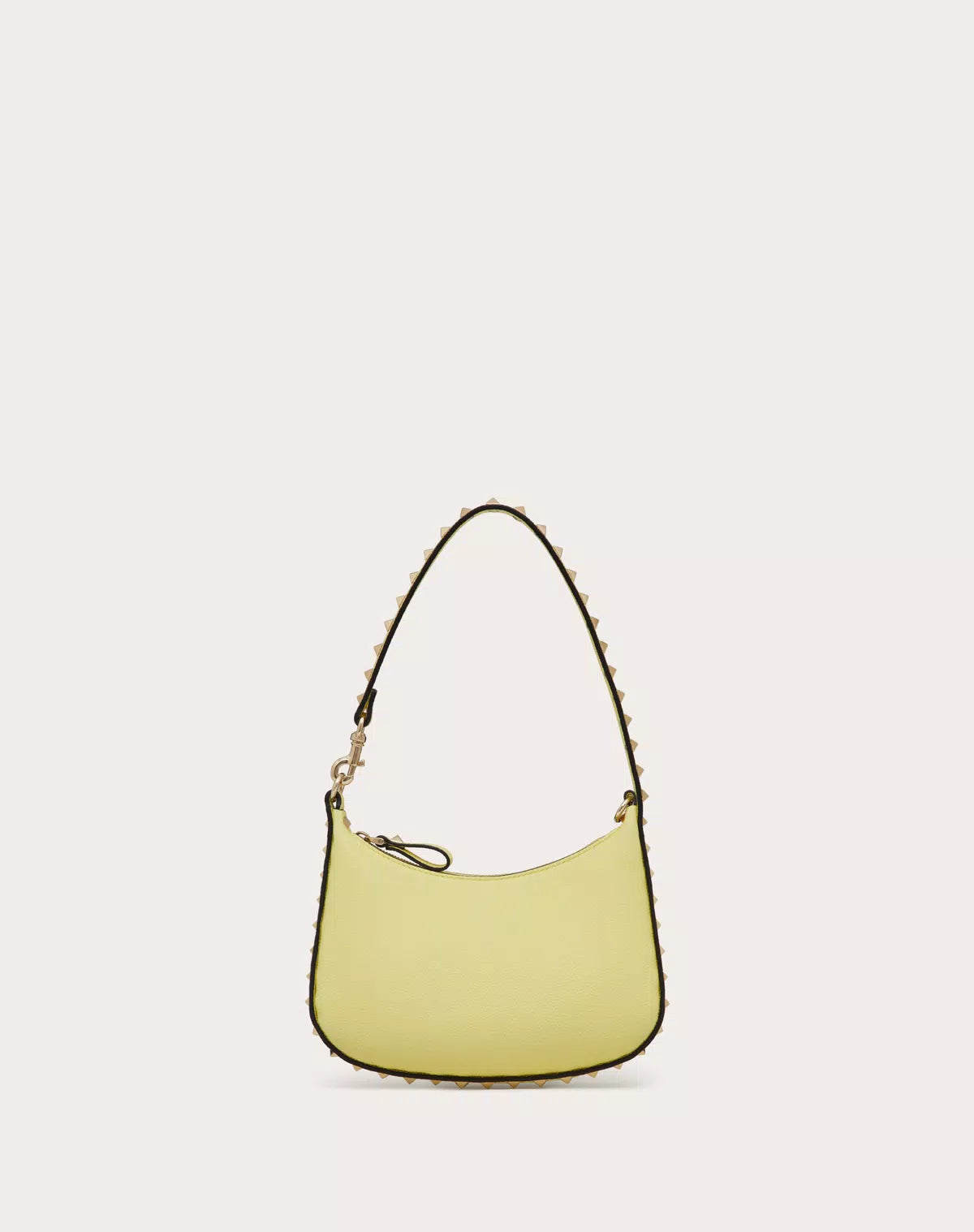 Mini rockstud hobo bag in grainy calfskin