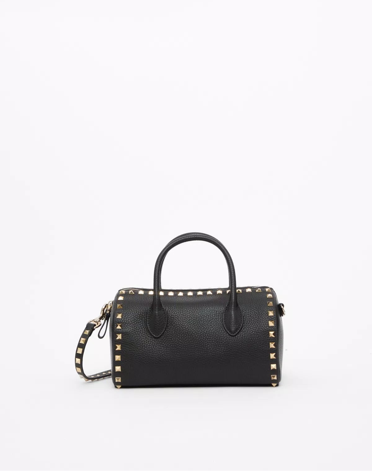 Rockstud grainy calfskin handbag