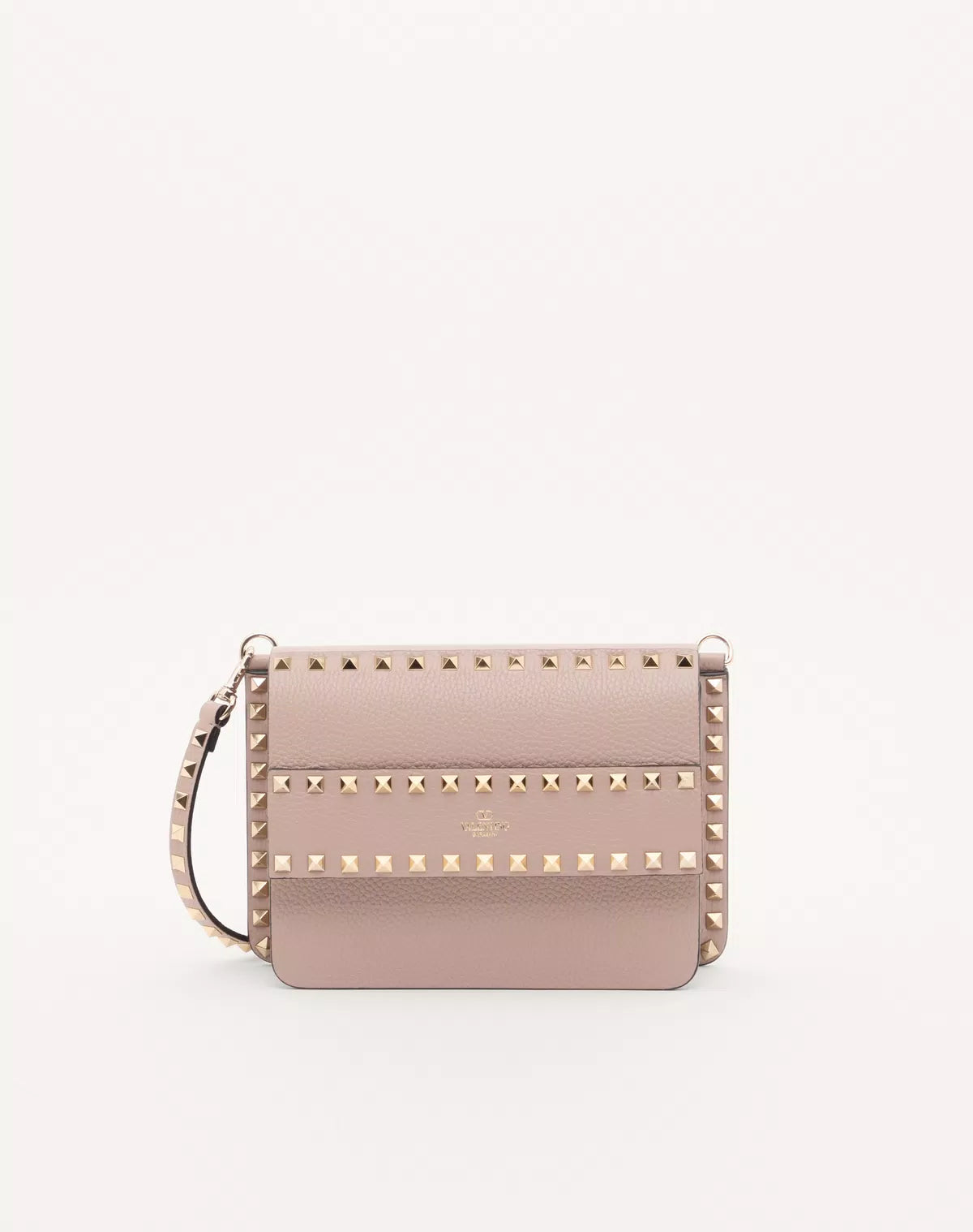 Rockstud small shoulder bag in grainy calfskin
