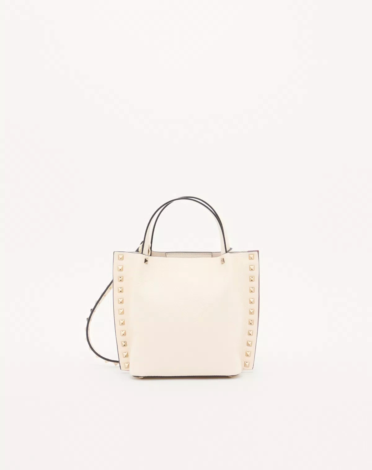 Rockstud small shopping bag in grainy calfskin