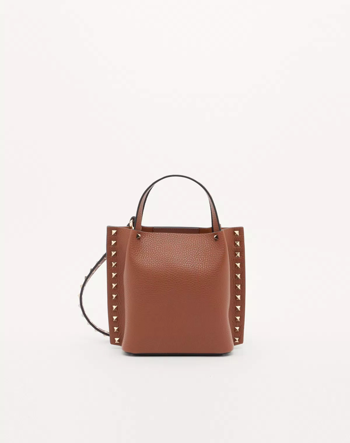 Rockstud small shopping bag in grainy calfskin