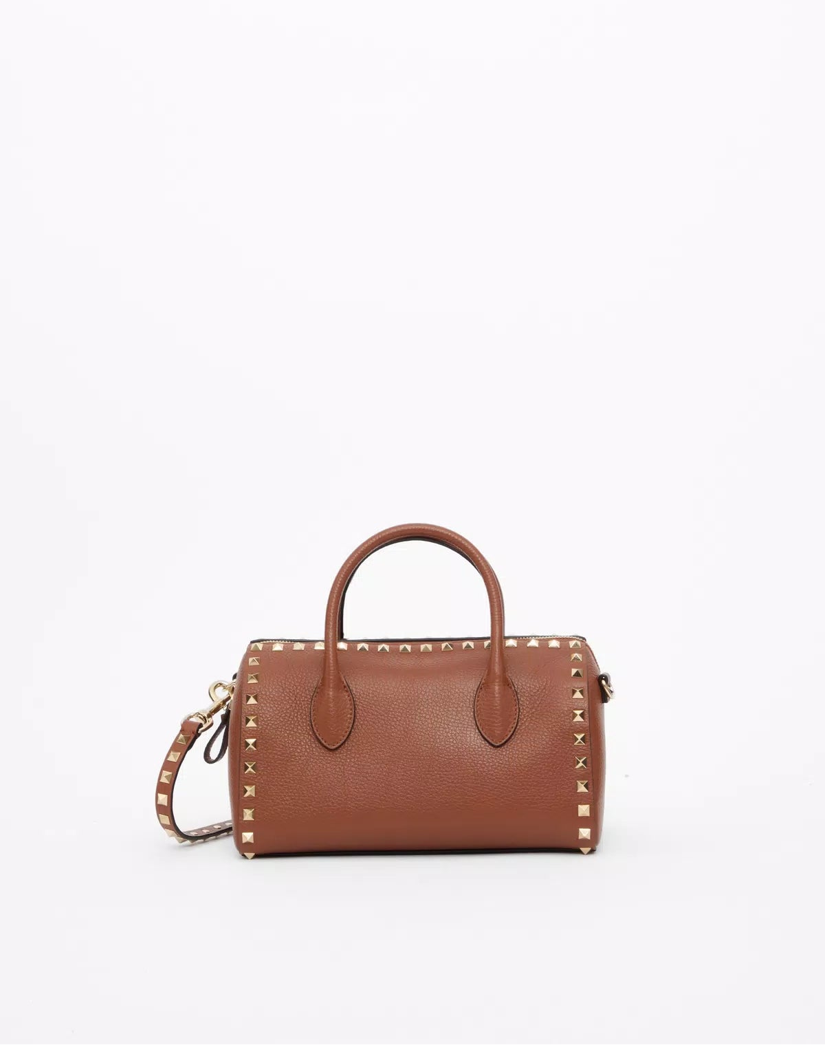 Rockstud grainy calfskin handbag