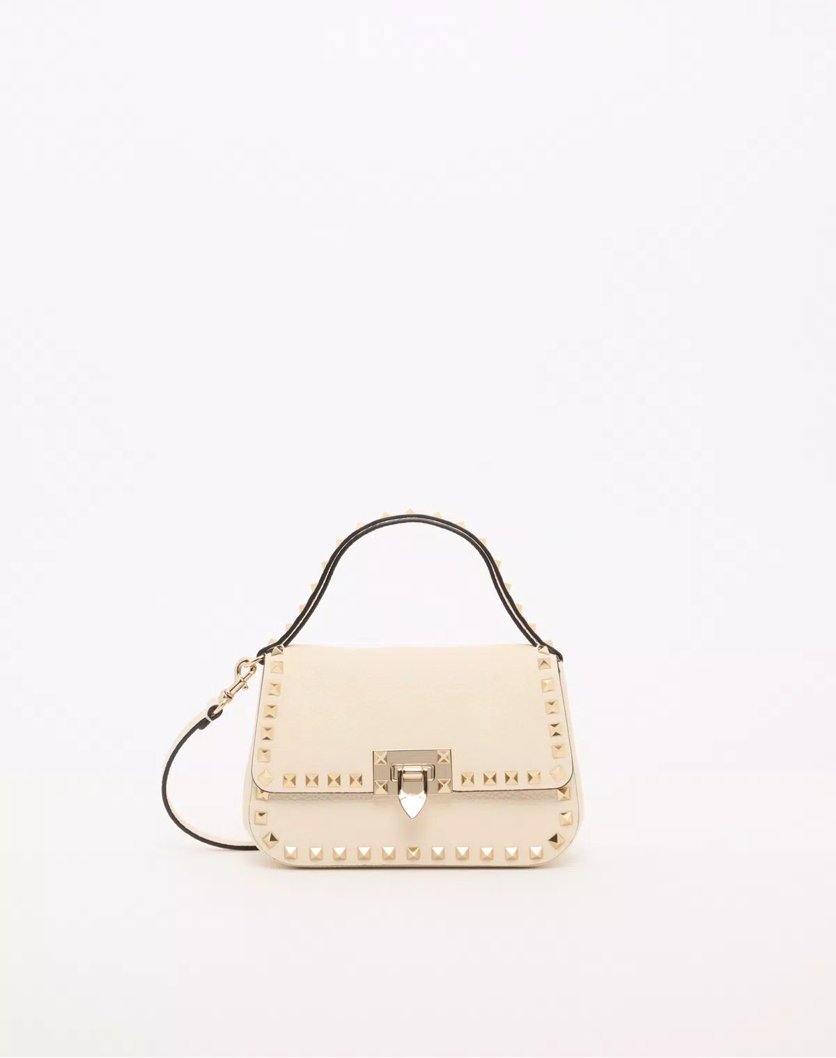 Rockstud small handbag in grainy calfskin
