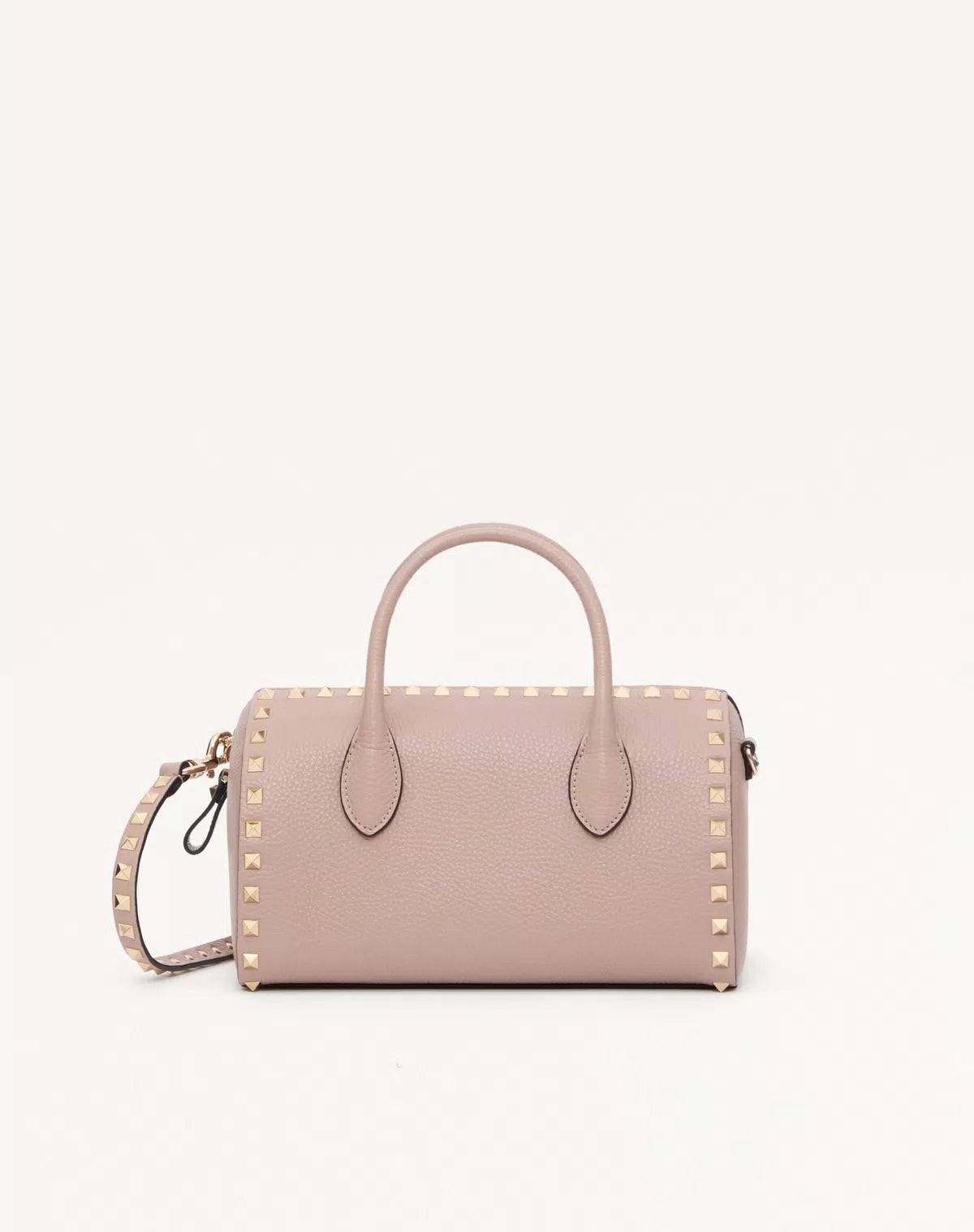 Rockstud grainy calfskin handbag