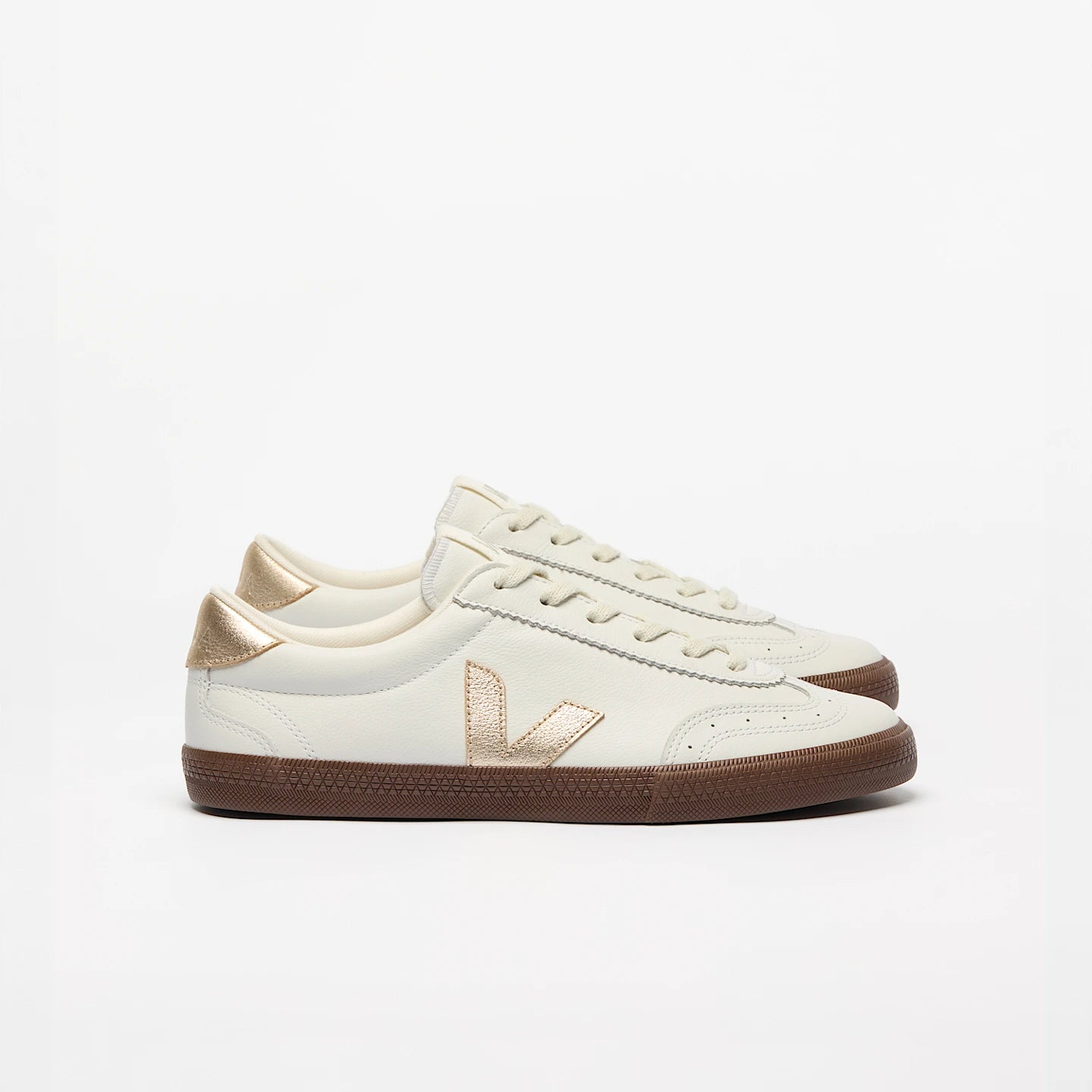 VOLLEY LEATHER WHITE PLATINE BARK