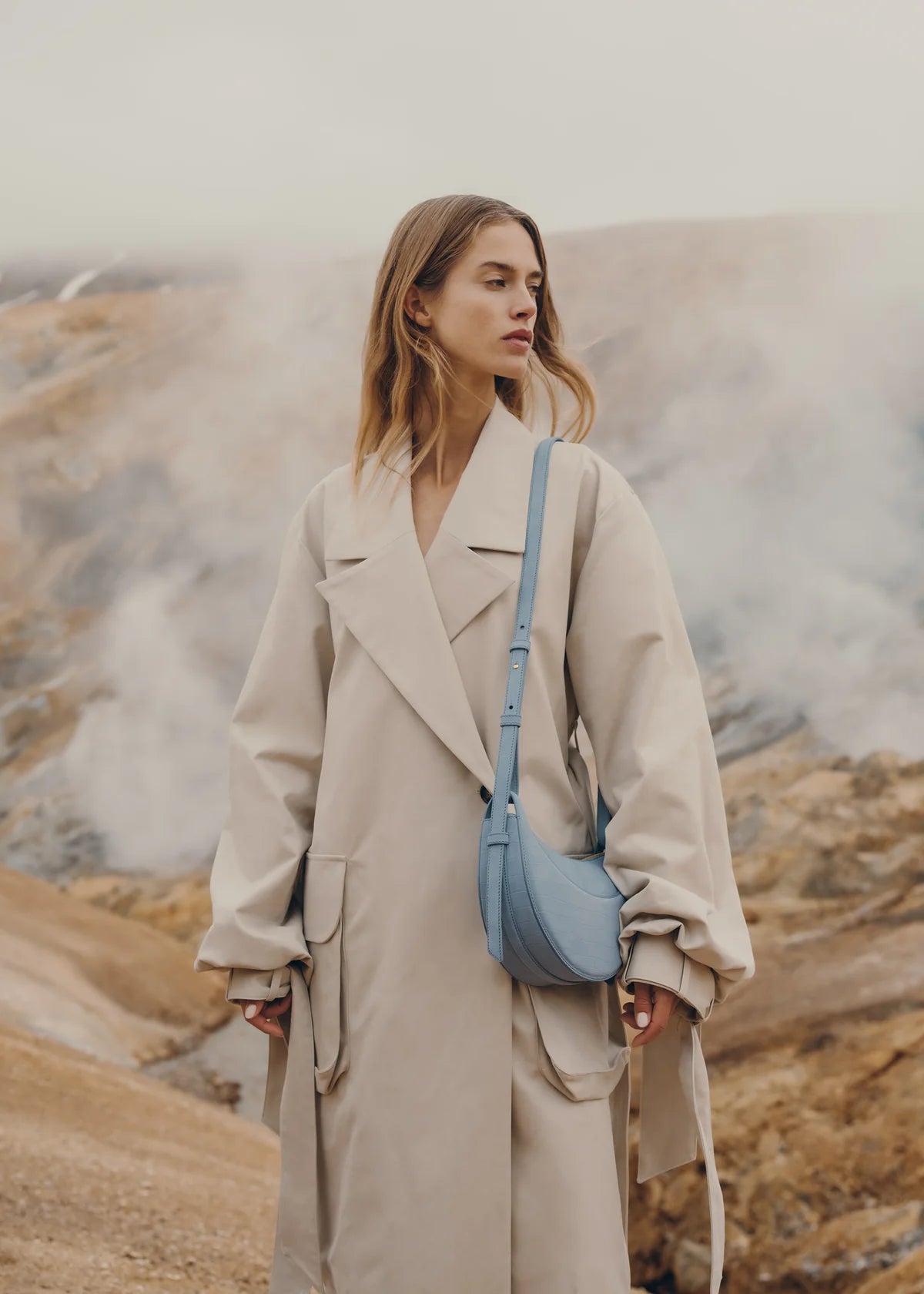 Numéro Dix Crocodile Nubuck Polar