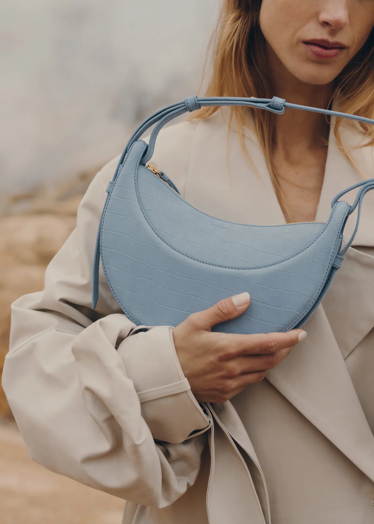 Numéro Dix Crocodile Nubuck Polar