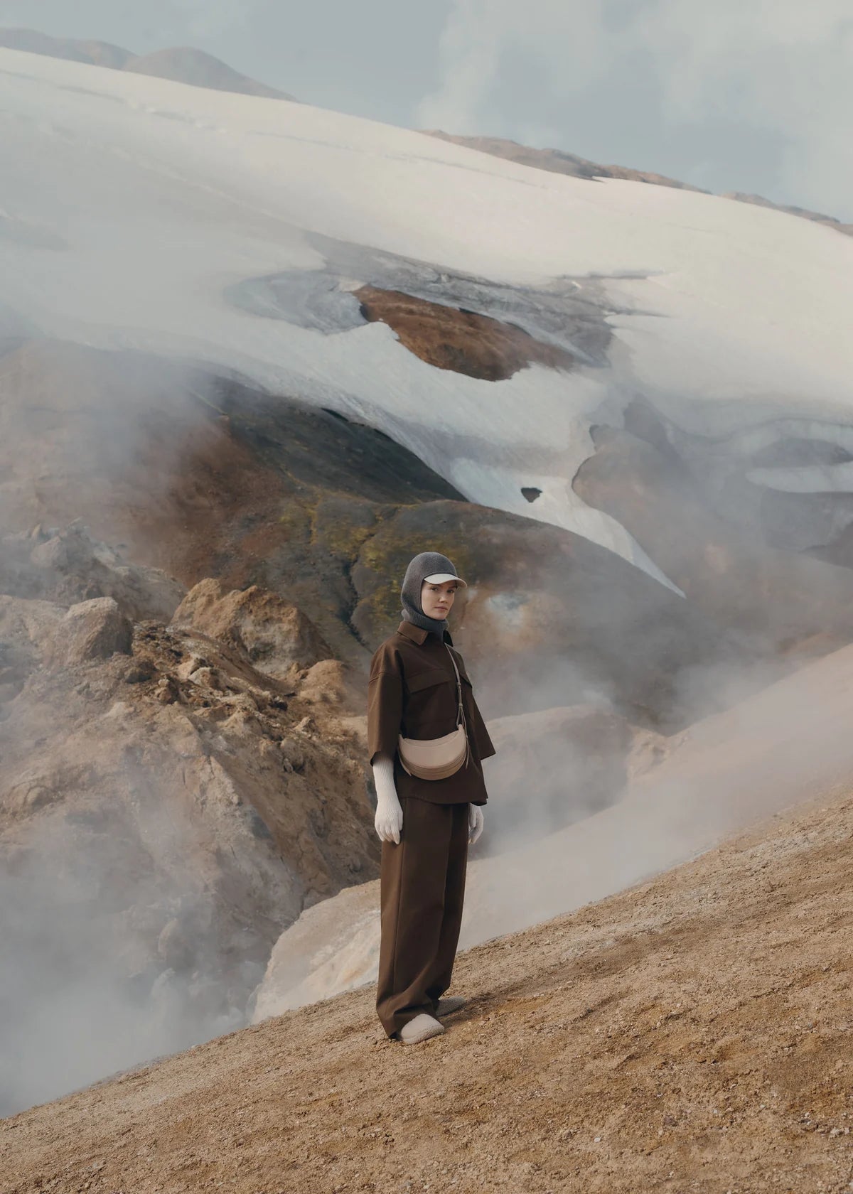 Numéro Dix Crocodile Nubuck Taupe