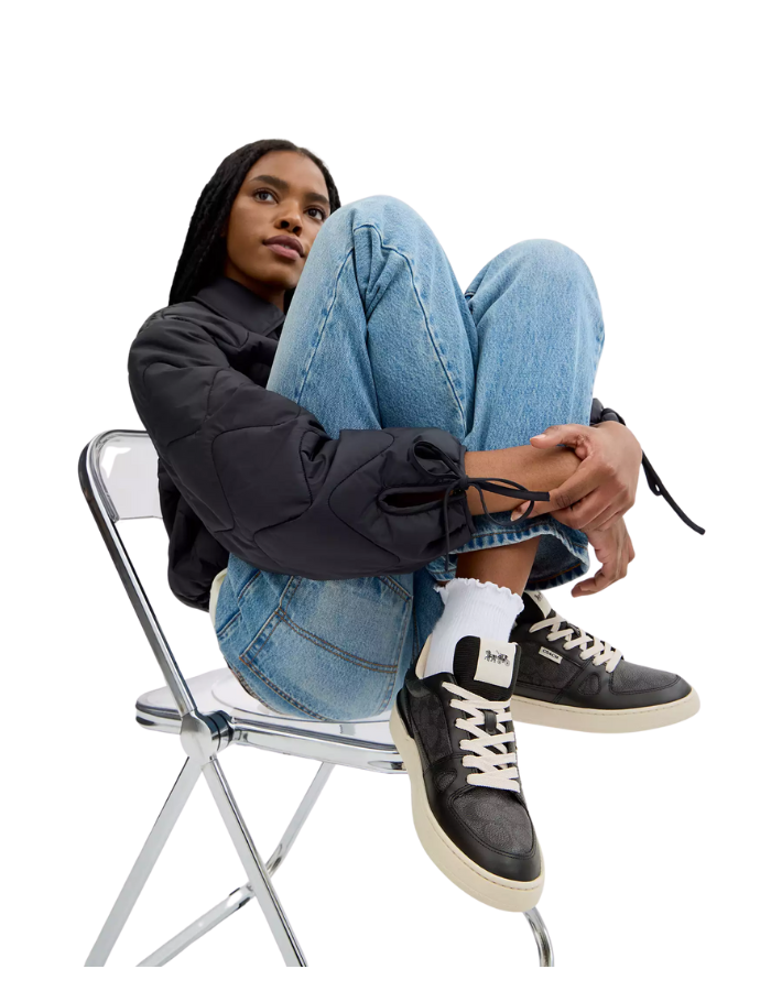 Clip Court Low Top Sneaker In Signature Canvas