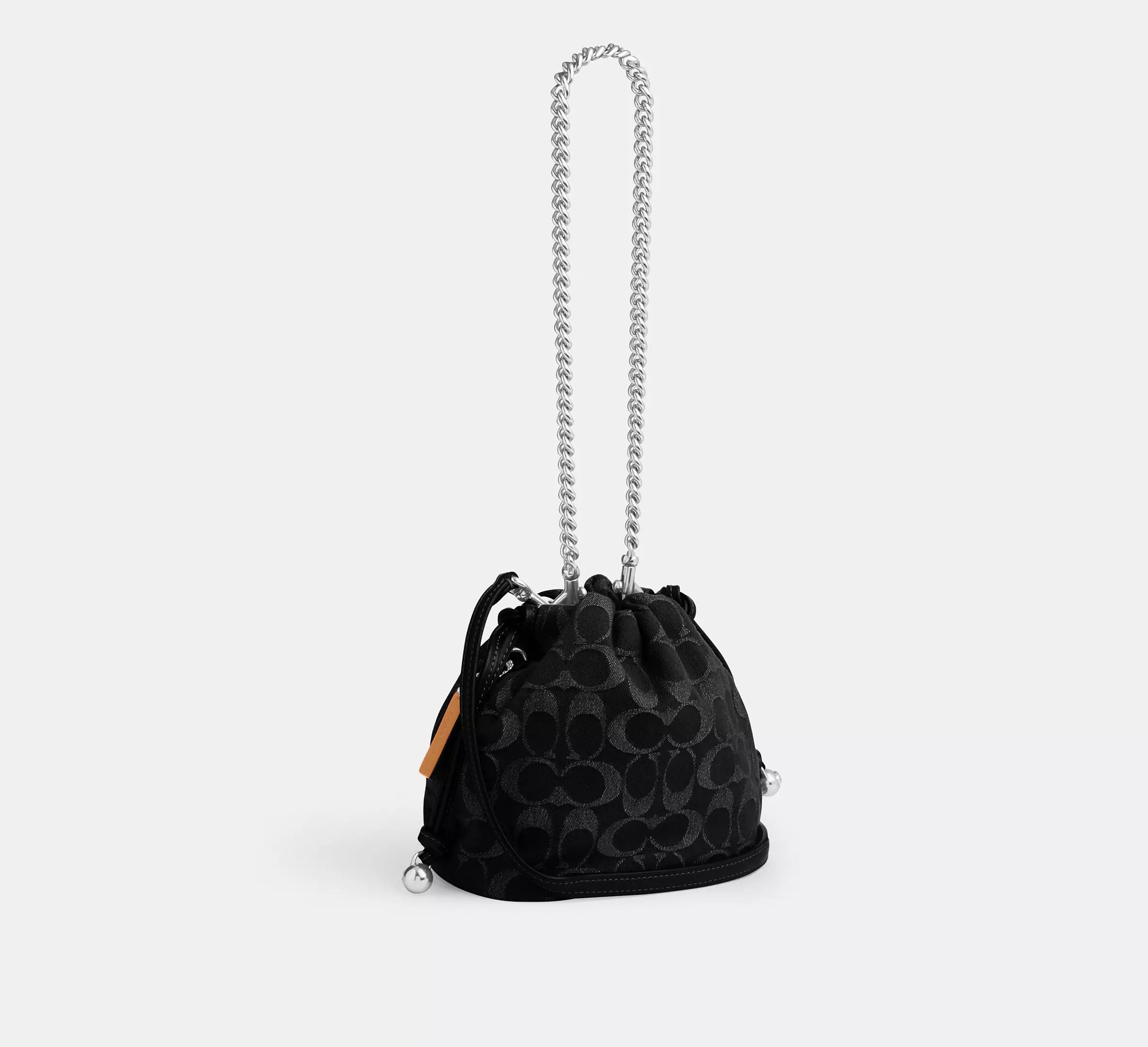 Faye Mini Drawstring Bag In Signature Denim