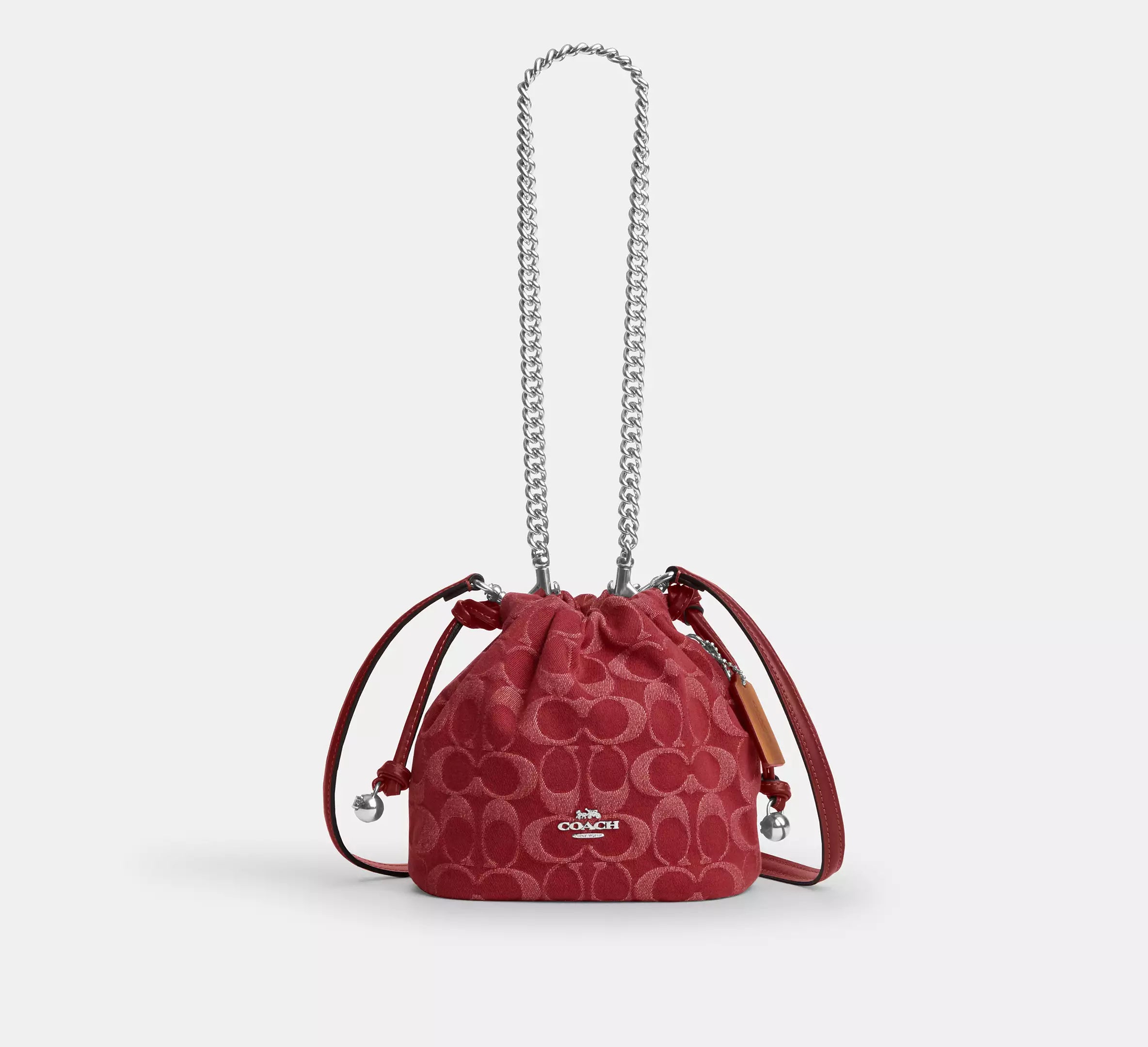 Faye Mini Drawstring Bag In Signature Denim