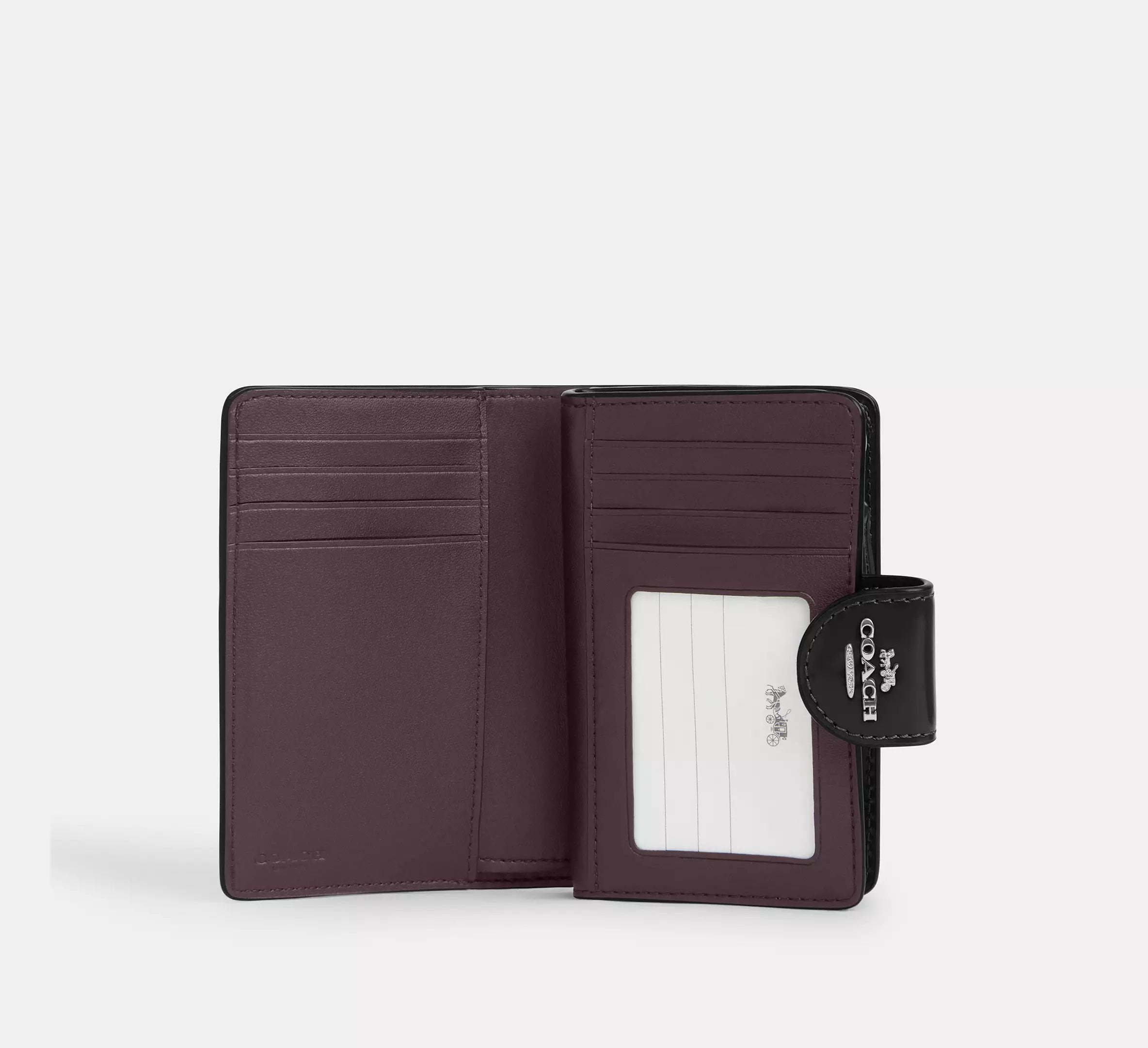 Medium Corner Zip Wallet novelty leather/Silver/Black