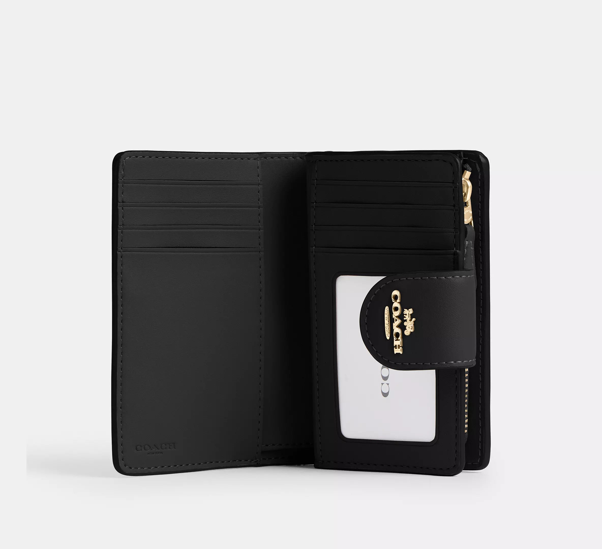 Medium Corner Zip Wallet In Signature Canvas Gold/Walnut/Black