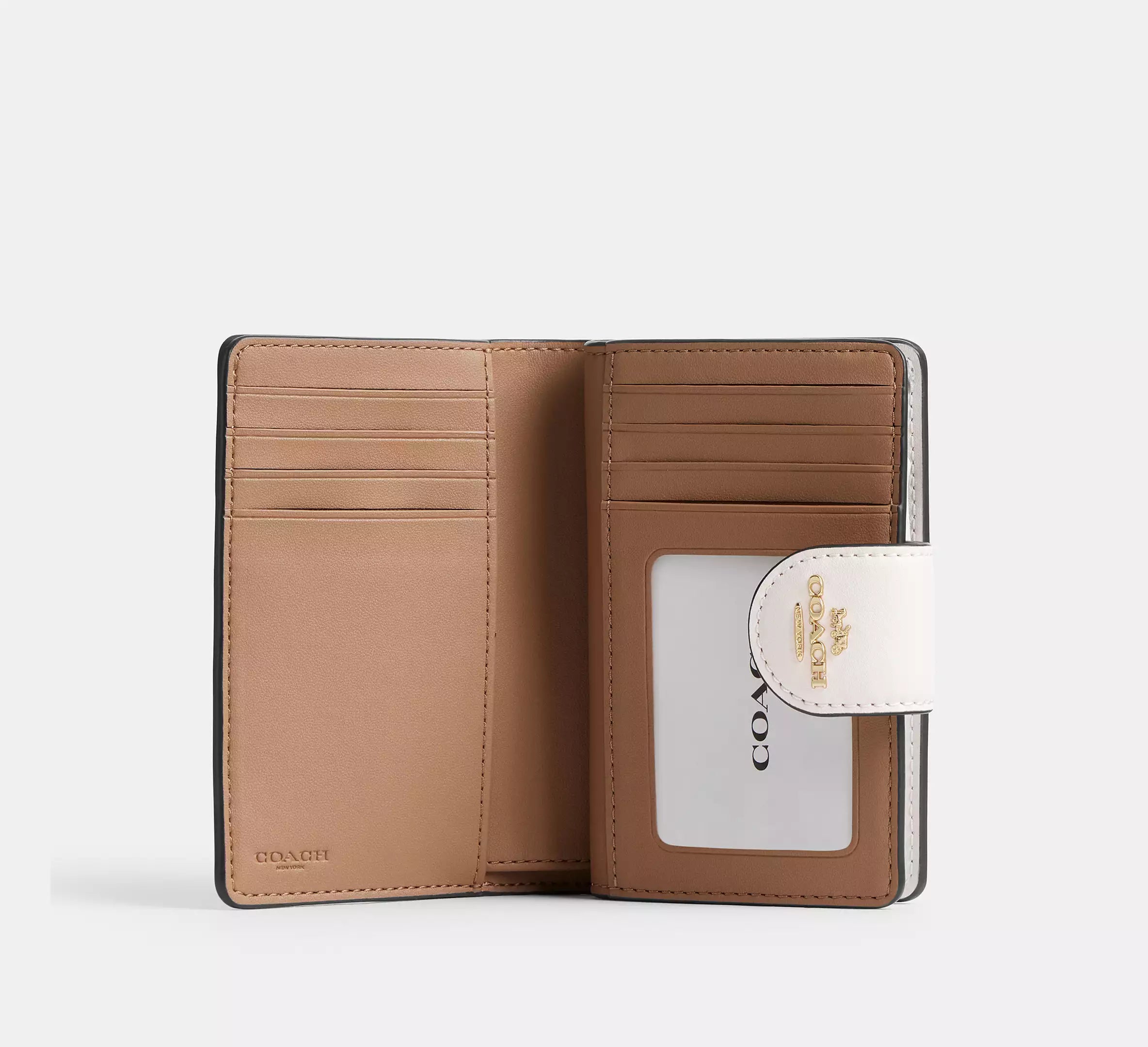 Medium Corner Zip Wallet In Signature Canvas Gold/Sand/Chalk