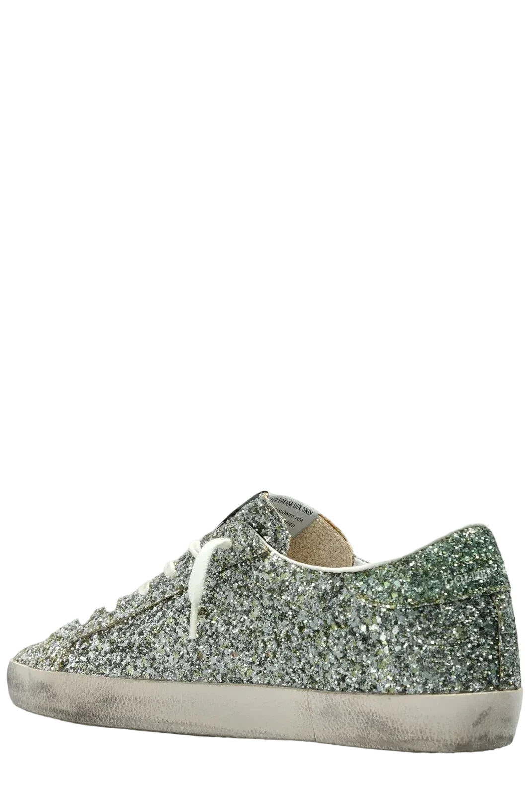Green glitter sneaker on a white background