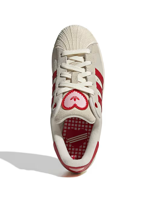adidas Originals Superstar II sneakers in white and red
