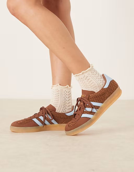 adidas Originals Gazelle Indoor sneakers in brown and blue