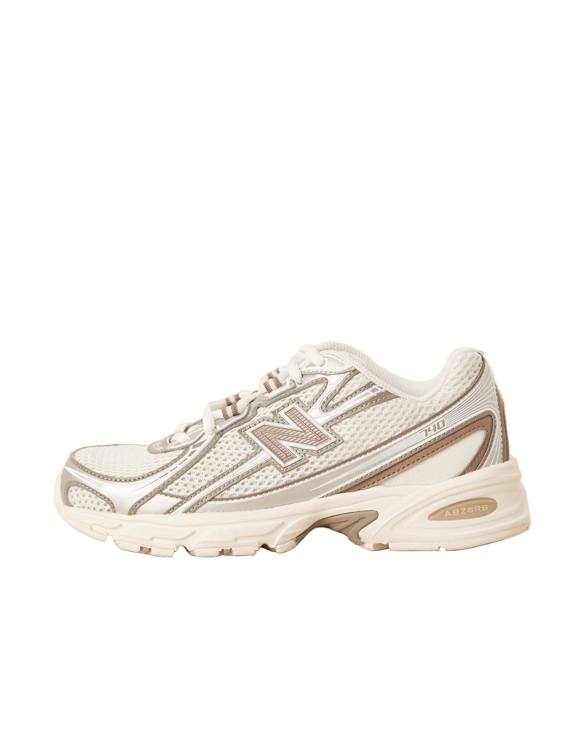 New Balance 740 sneakers in white, silver and beige