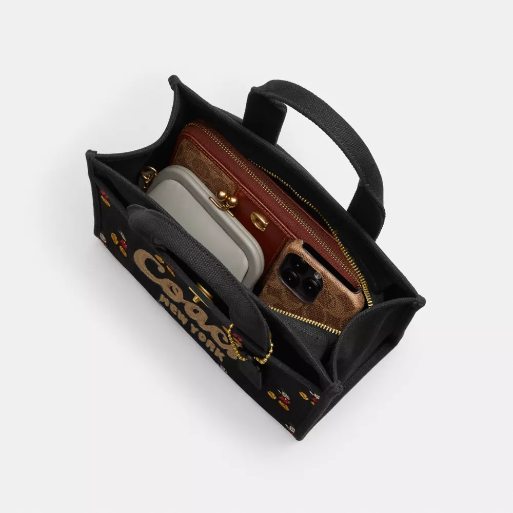 Disney X Coach Cargo Tote Bag 26 With Mickey Mouse In Regenerative Cotton